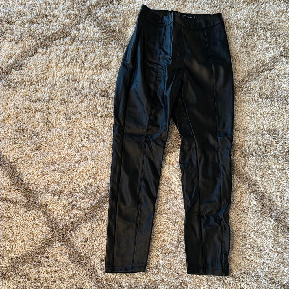 Chic Black Faux Leather Pants